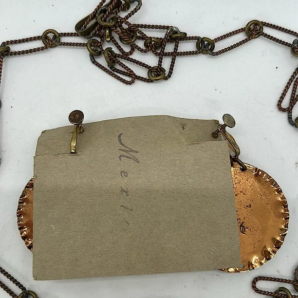 Diaz Santoyo Vintage Aztec Tribal Copper Necklace/Earrings Jewelry Set 🌸🌸 - Picture 5 of 9